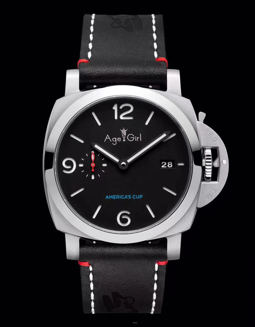 

Classic Men Automatic Mechanical Sapphire Stainless Steel Silver Black Grey Blue America Cup Watch Luminous Leather Rubber
