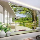Самоклеящиеся водонепроницаемые обои для гостиной, фотообои любого размера с изображением природного ландшафта, балкона, фона с зелеными глазами