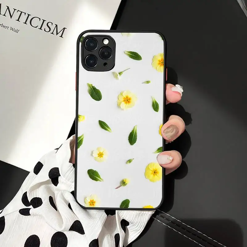 

Phone Case For iPhone 12 11 Mini Pro XR XS Max 7 8 Plus X wild flower color rose daisy Matte transparent cover