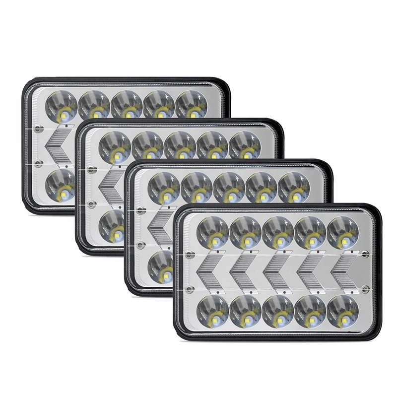

4X6inch LED Headlights High Low Sealed Beam Rectangular LED Headlight 200W Head Llight Lamp for H4651 H4656 H6545 H4652
