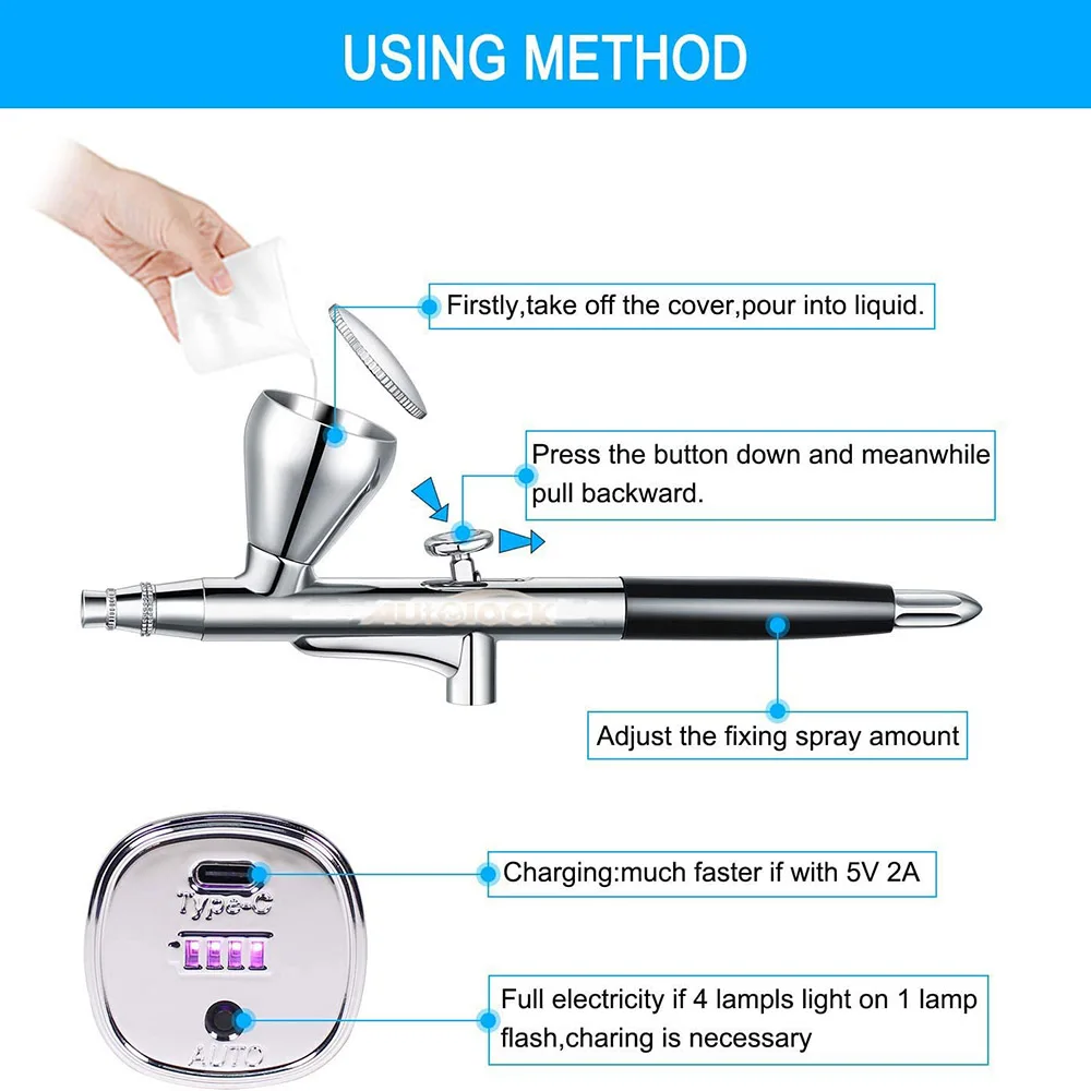 Краскопульт встроенный беспроводной мини-распылитель набор для макияжа