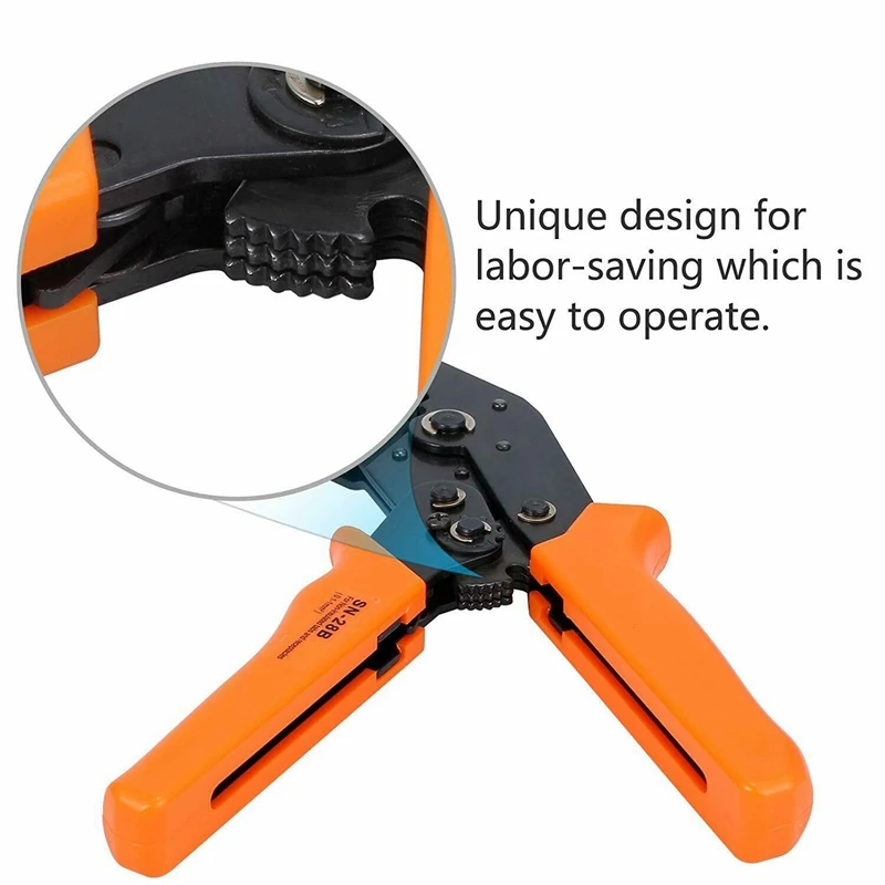 

Sn-28B Crimping Pliers,Ratchet Terminal Crimping Wire Pin Crimping Tool 2.54Mm 3.96Mm 28-18Awg 0.1-1.0Mm