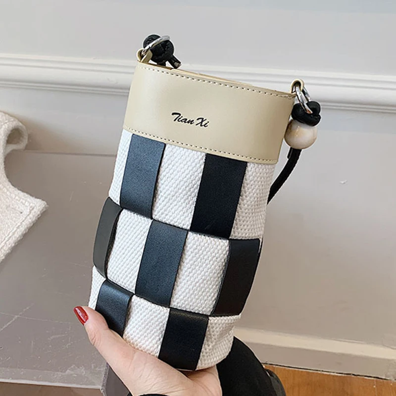 

Barrel-shaped Small Women's Shoulder Bag For Women Summer PU Leather Crossbody Purses Ladies Brand Designer Patchwork Handbags