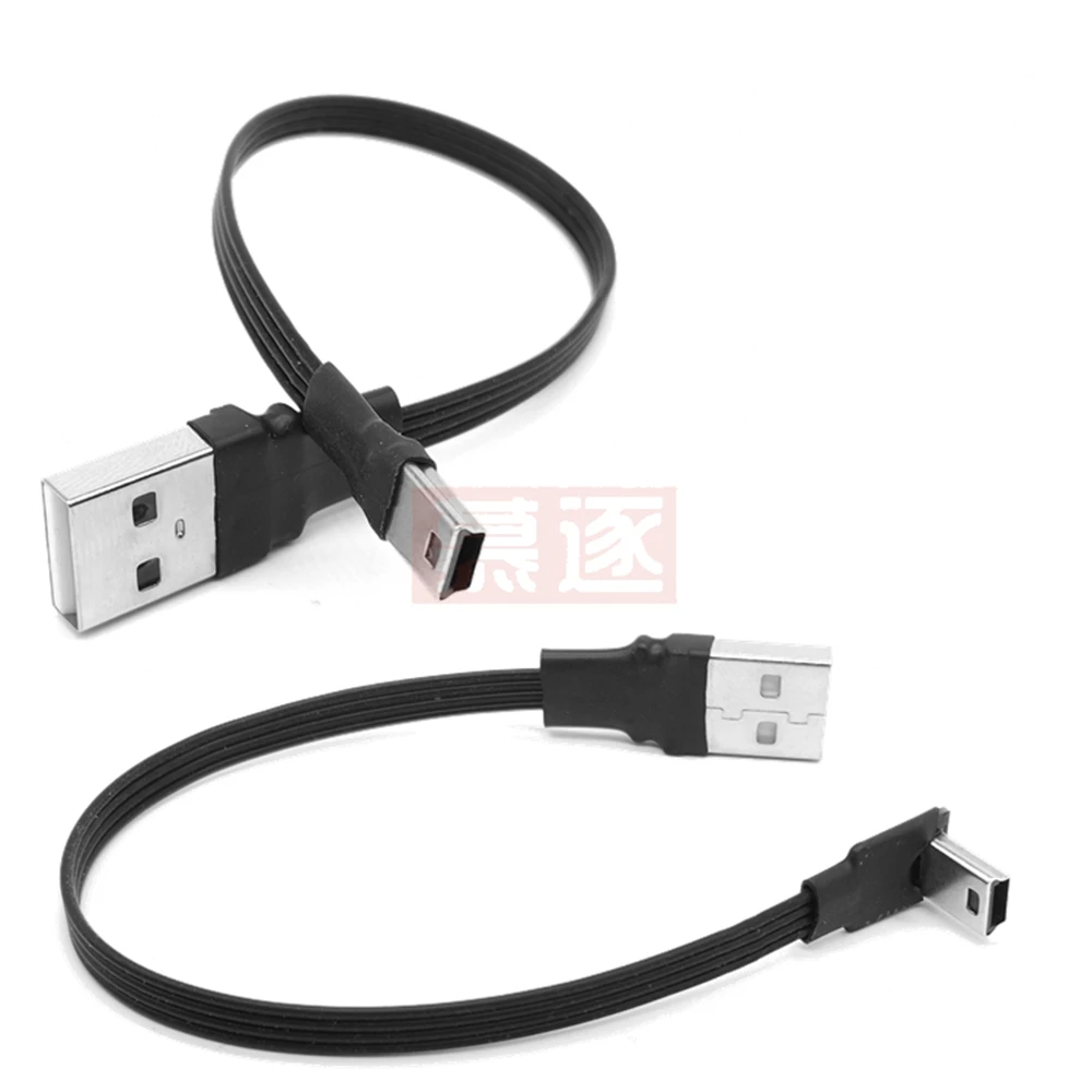 

Super Flat flexible Mini USB B Type 5pin Male UP Down Left Right Angled 90 Degree to USB 2.0 Male Data Cable 0.1m 0.2m 0.5m 1m