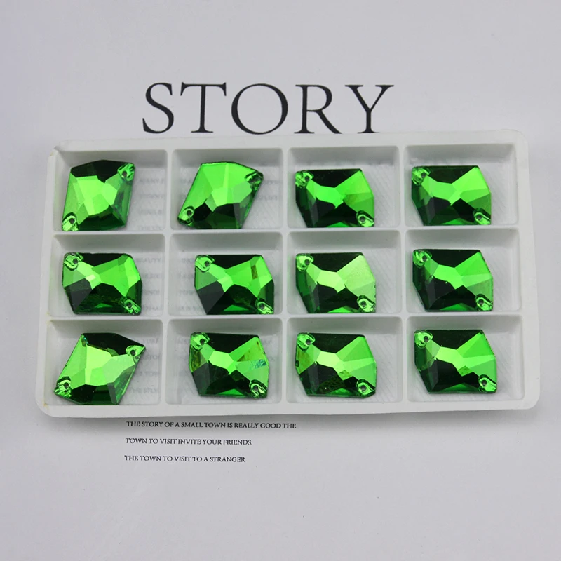 Emerald Все размеры, все цвета, AB, пришитые стразы, стекло, кристалл, Космический пришитый камень, плоская задняя сторона, боты для свадебного платья, одежда - Цвет: Emerald