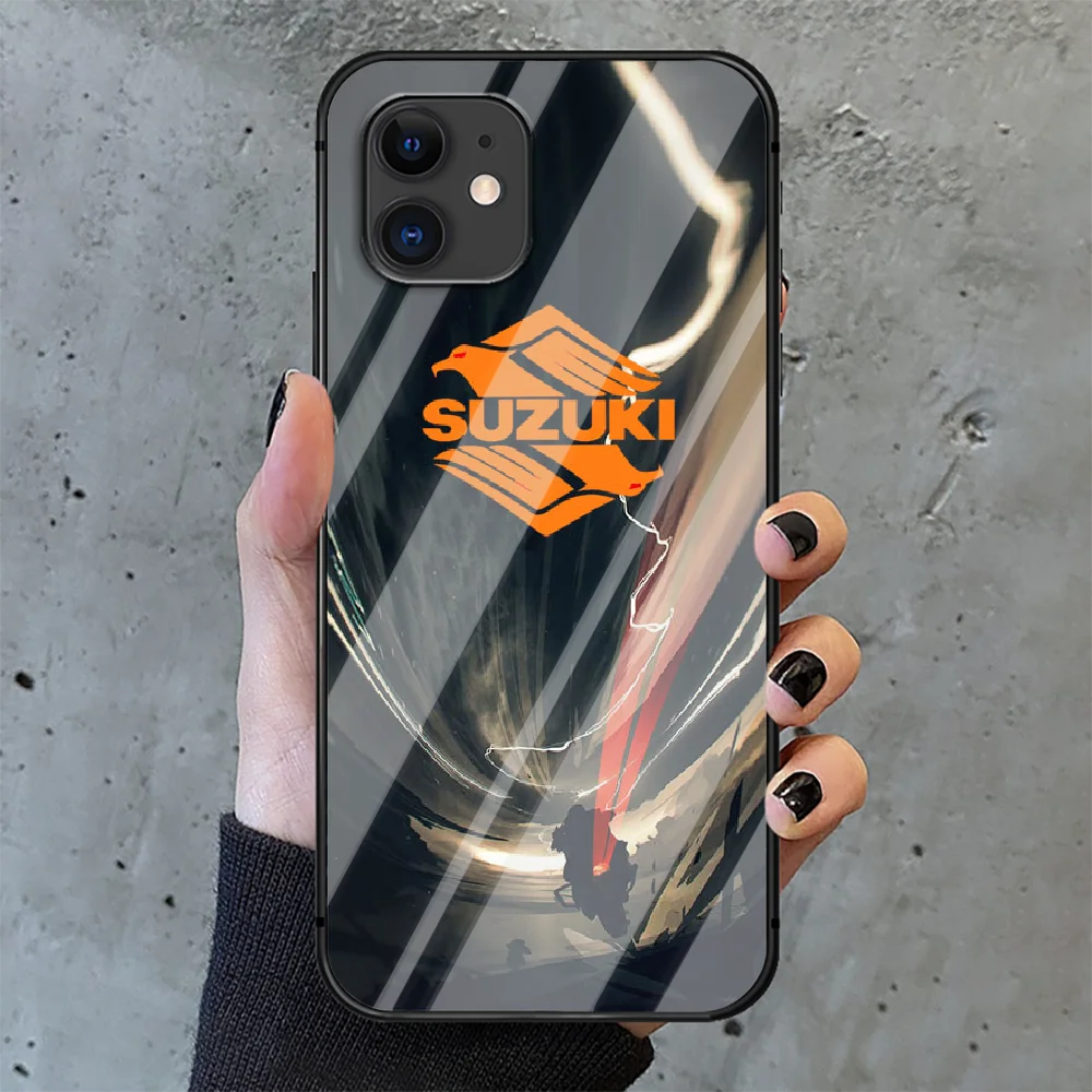 

SUZUKIS car Phone Tempered Glass Case Cover For IPhone 6 6S 7 8 11 12 X Xr Xs Se 2020 Pro Max Plus Mini Phone case Cell