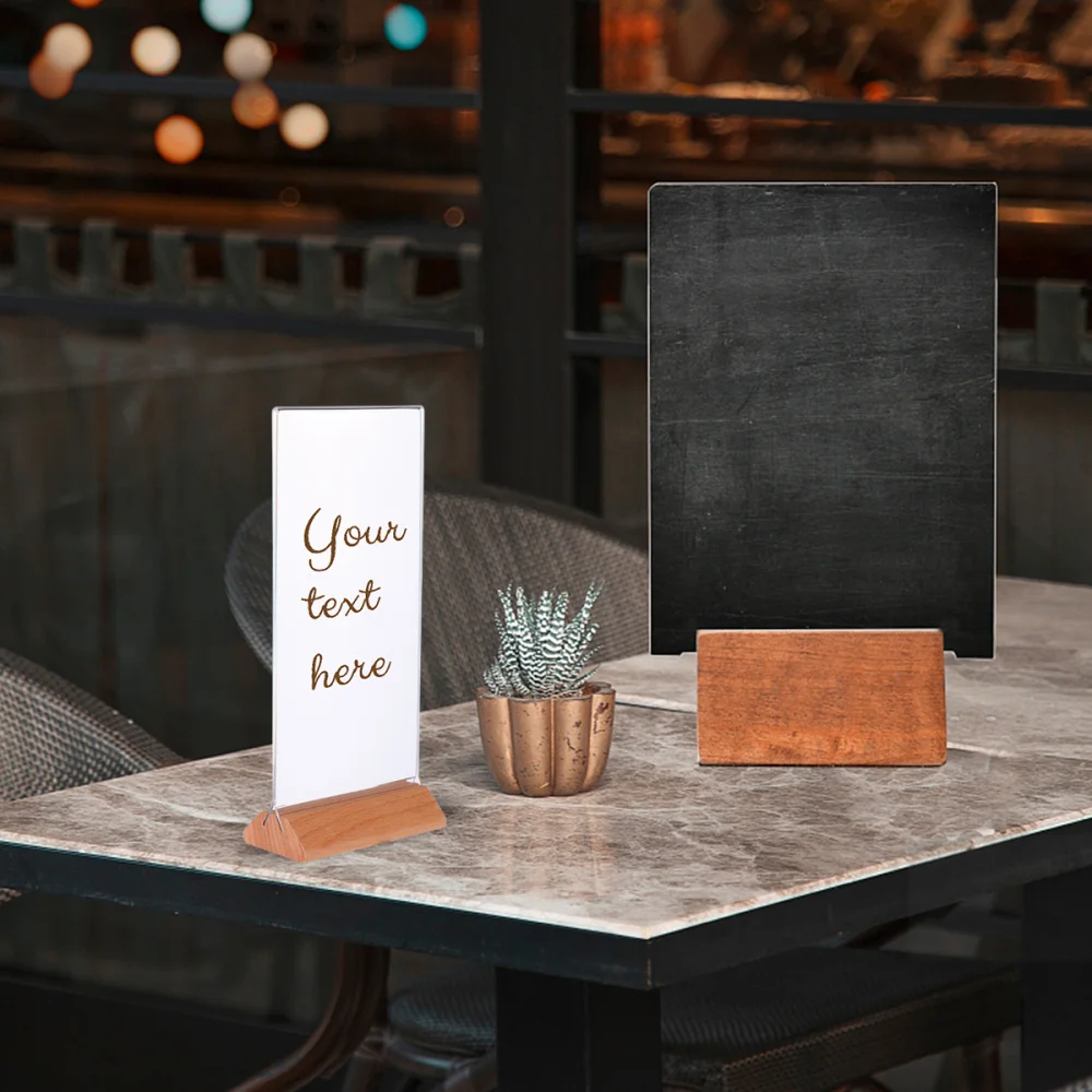 

Convenient Menu Holders Desktop Photo Container Display Stand Acrylic Table Advertisement Rack for Shop Wedding Party (Transpare