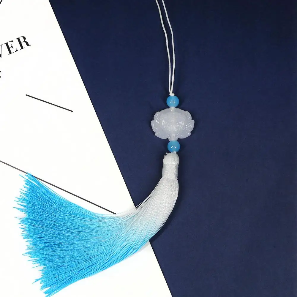 Turquoise 1 шт. многоцветный белый нефритовый Лотос кисточки DIY Ювелирные изделия занавес одежды декоративные аксессуары ключ автомобильный мешок Подвеска для изготовления кистями - Цвет: Turquoise