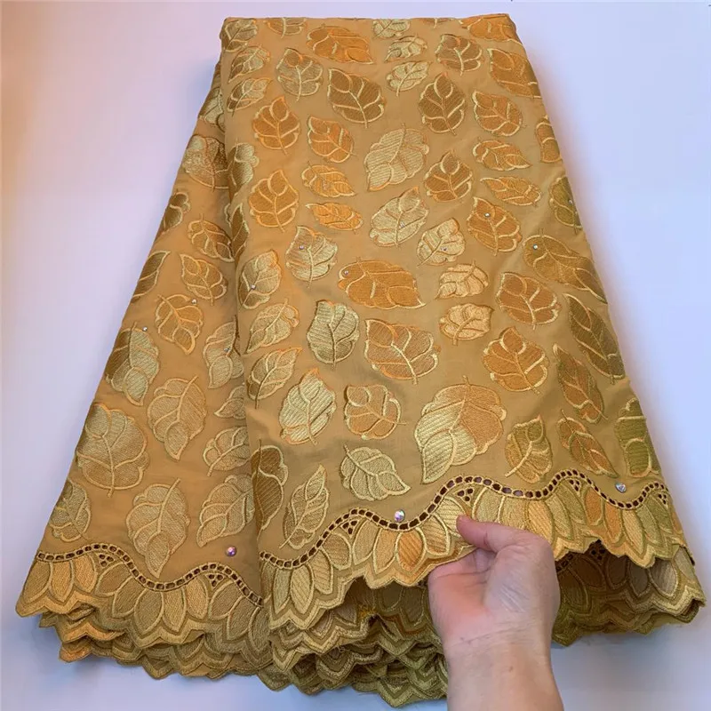 Золотая кружевная ткань 2020 Высококачественная швейцарская вуаль кружево в