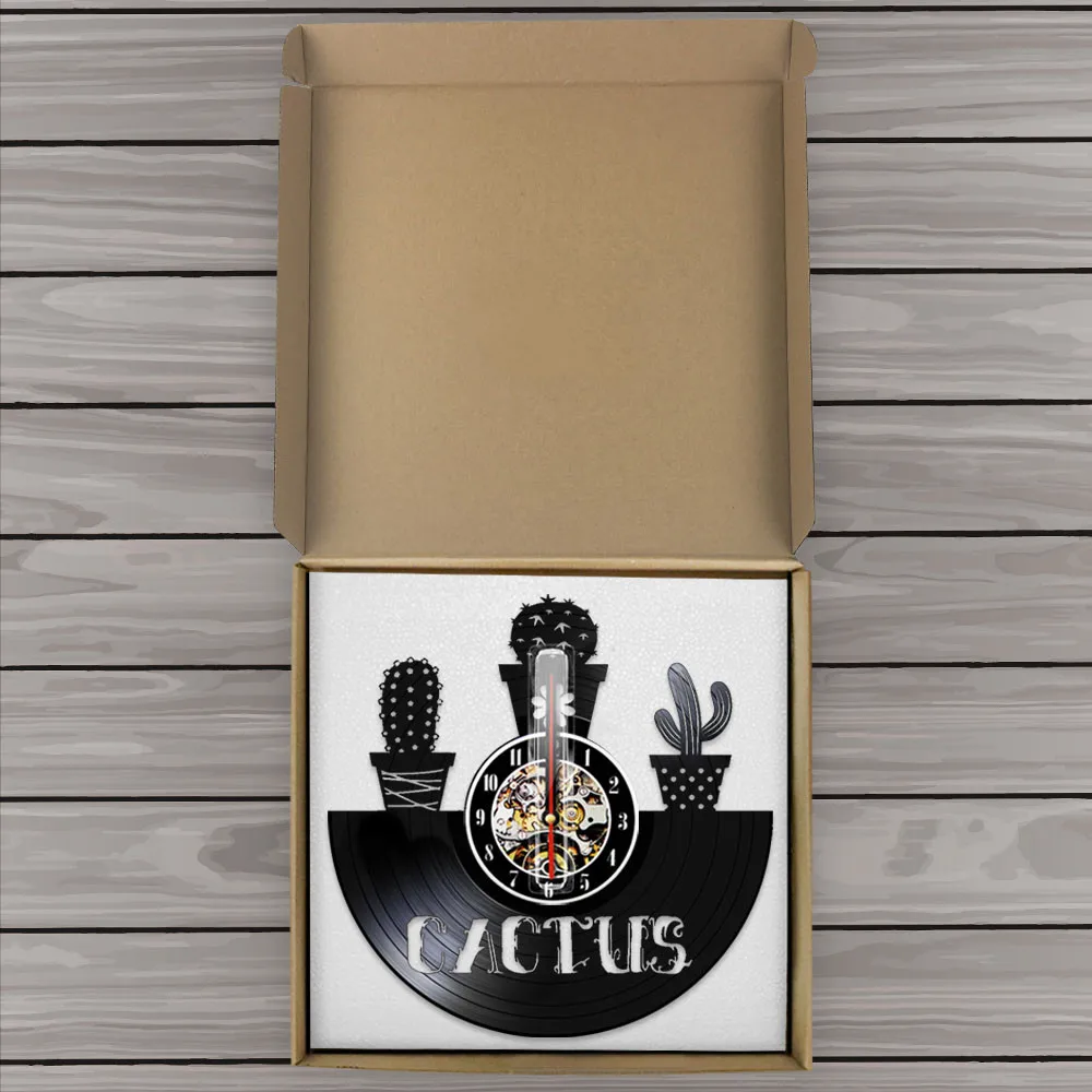 Кактус цветочный горшок искусство кактус винтажная виниловая пластина