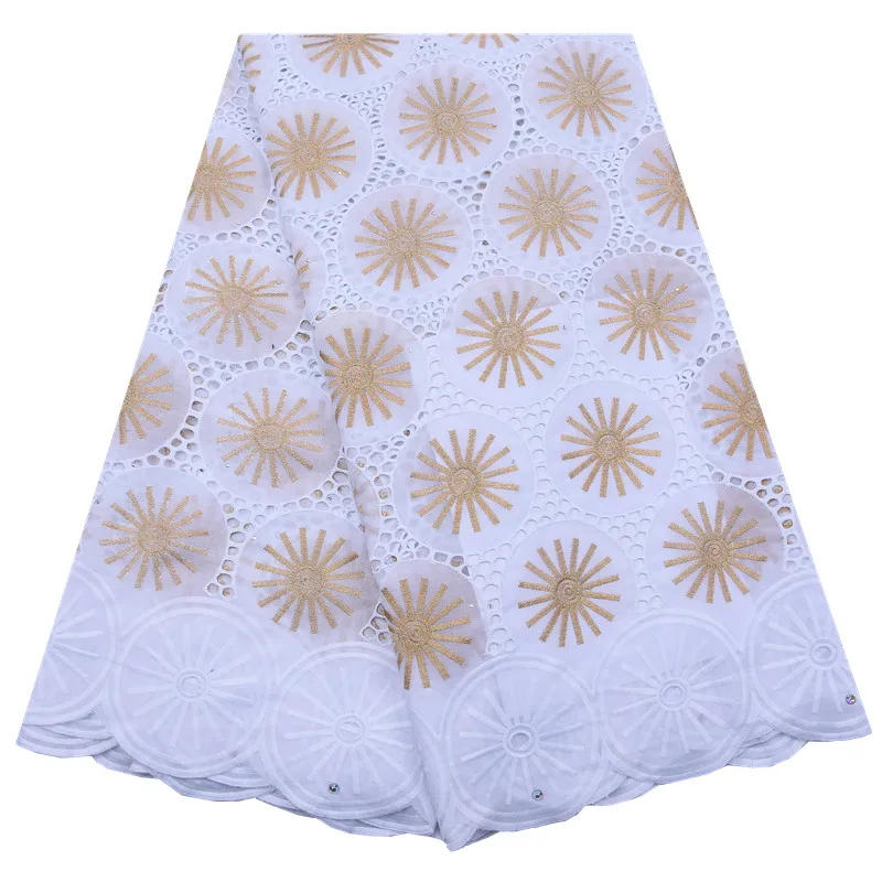 Kalume 100% Cotton African Dry Laces Fabric High Quality Lace Swiss Voile Switzerland Embroidery 5 Yards 1807 | Дом и сад