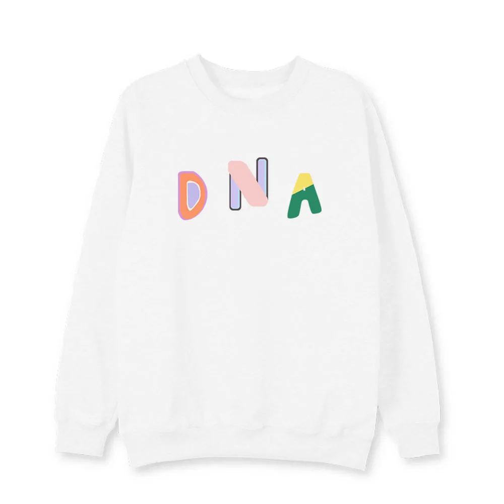 Хлопковая толстовка с капюшоном Kpop DNA круглым вырезом и длинным рукавом флисовая