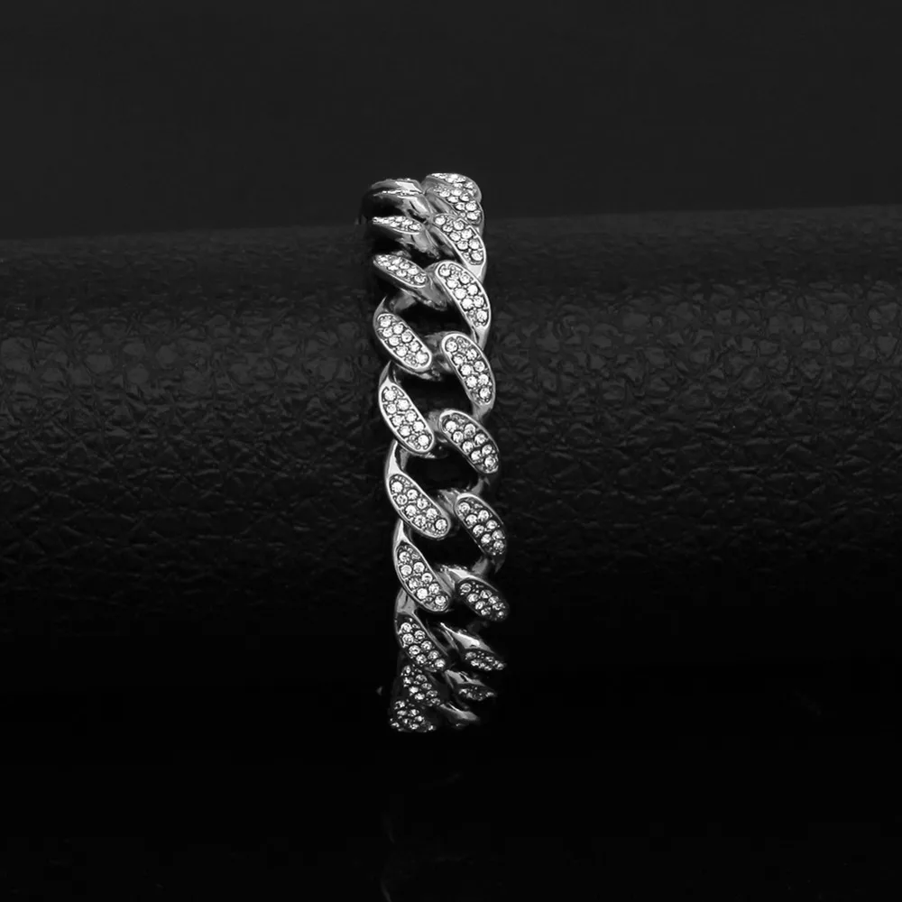 UWIN 13 мм кубинское звено из США цепочка браслет из горного хрусталя сплав Iced Out хип-хоп золото Мода Панк Подвески для чокера ювелирные изделия