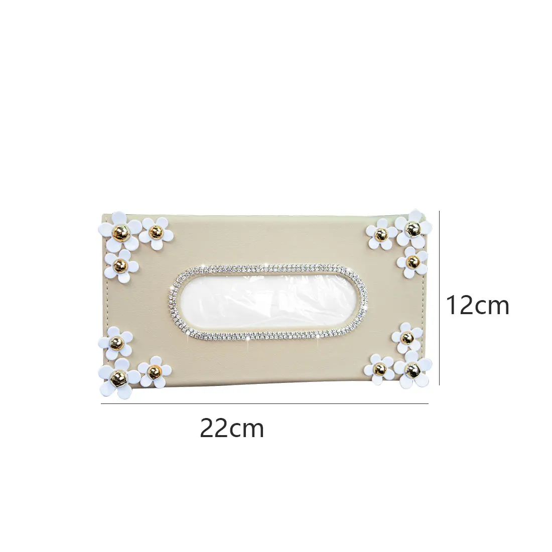 

Car Tissue Box with Chrysanthemum Crystal Car Sun Visor Tissue Box Holder Auto Interior Storage Decoration for Sun Visor Type