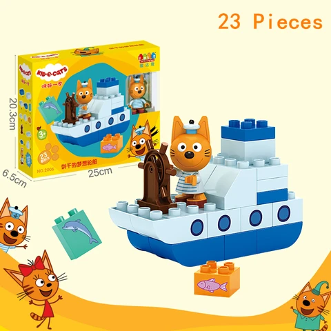 Оригинальные детские строительные блоки для сборки электронных кошек для трёх счастливых кошек, печенья, строительные фигурки, игрушки, детские подарки на день рождения