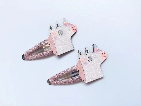 unicorn Бутик ins, 12 комплектов, модные милые блестящие заколки с единорогом, оленем, котом, совой, радужным мороженым, заколки для волос, заколки для волос, головной убор принцессы - Цвет: unicorn