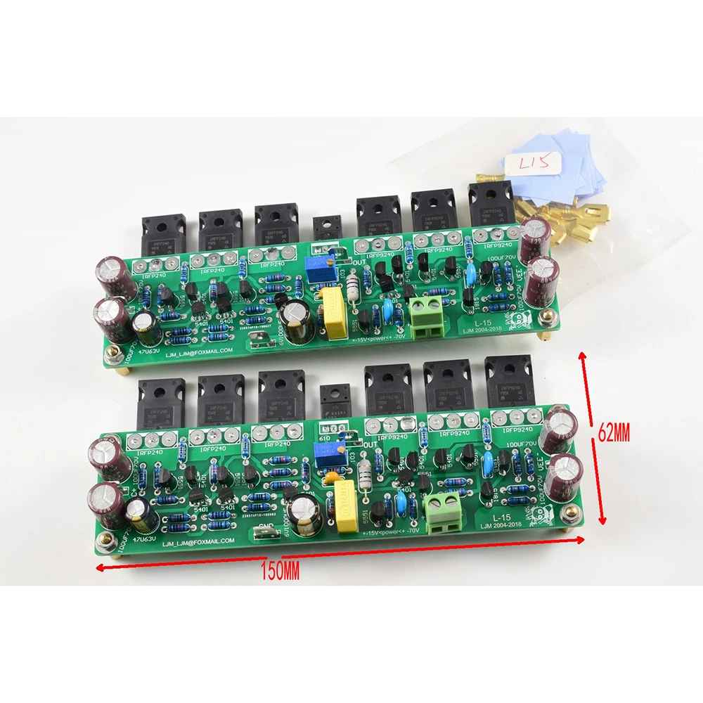 2 шт. L15 MOSFET стереофонический усилитель HiFi доска с радиатором AMP 300 Вт 8R класса AB