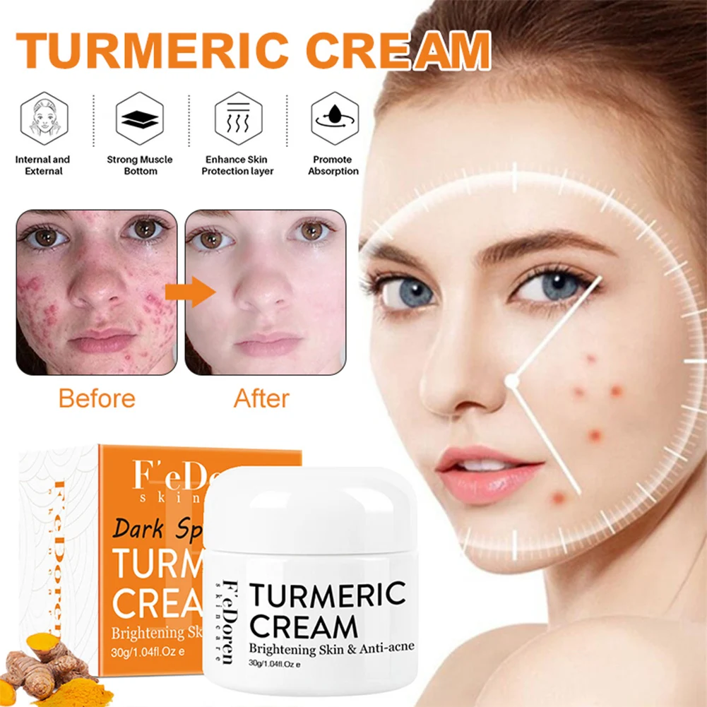 

Face Cream Turmeric Cream Shrink Pores Lighten Dark Spots Moisturize and Nourish Anti-Aging Cream for Hand Face