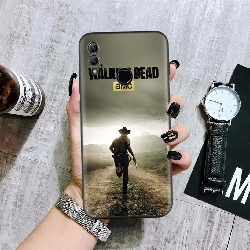Ходячие мертвецы TWD черная крышка чехол для телефона для huawei Y9 Y5 Y6 Y7 Honor 10 9 Lite 9X8X8 S 8A фотоаппаратов моментальной печати 7S 7A 10i 20i V20 Coque Капа