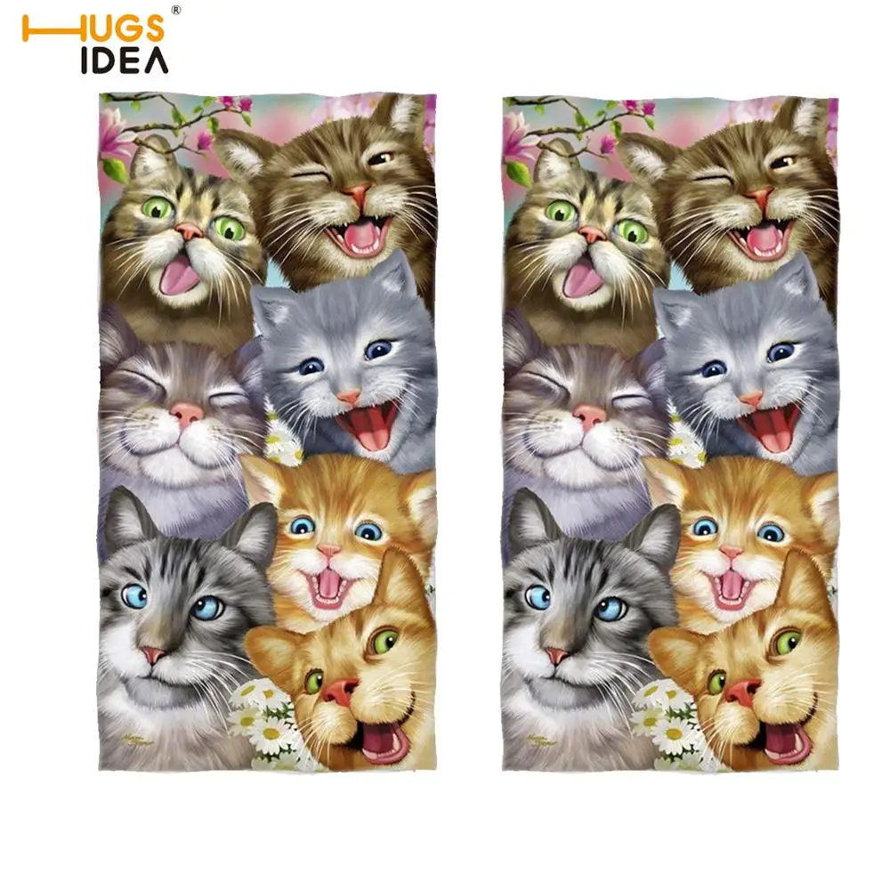 Салфетки из микрофибры 2 шт. для ванной/пляжные Полотенца с забавным котом Лошадь