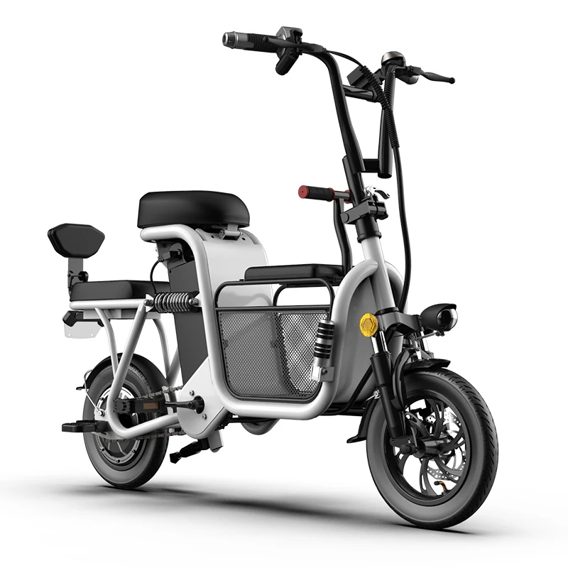 High carbon steel electric bike adult electric motorcycle electric bicycle for parent and child 12inch 48V 350W folded e bicycle