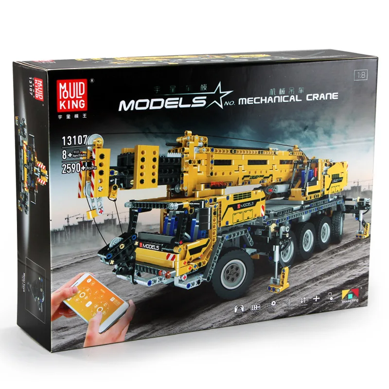 

Mould King High-Tech 13107 Engineering Crane Series Toy Building Blocks Remote Control Mechanical Crane 2609PCS Boy Gift