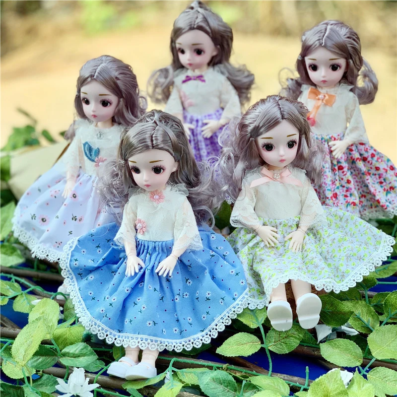 

Kawaii 30 см Bjd мини кукла 26 подвижных шарнирных девочек 3d большие глаза красивая игрушка «сделай сам» кукла с одеждой платье 1/6 Модная Кукла