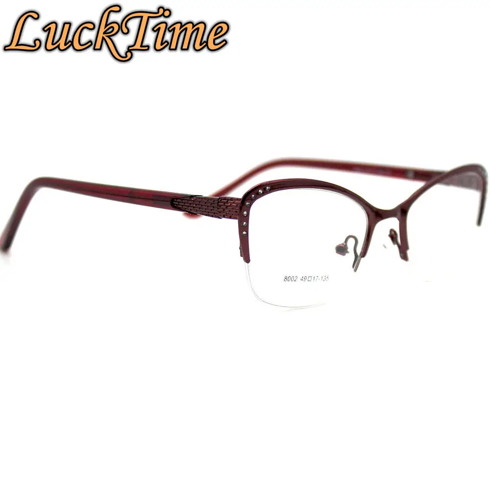 Женская оправа для очков LuckTime металлическая с полуоправой близорукости оправы