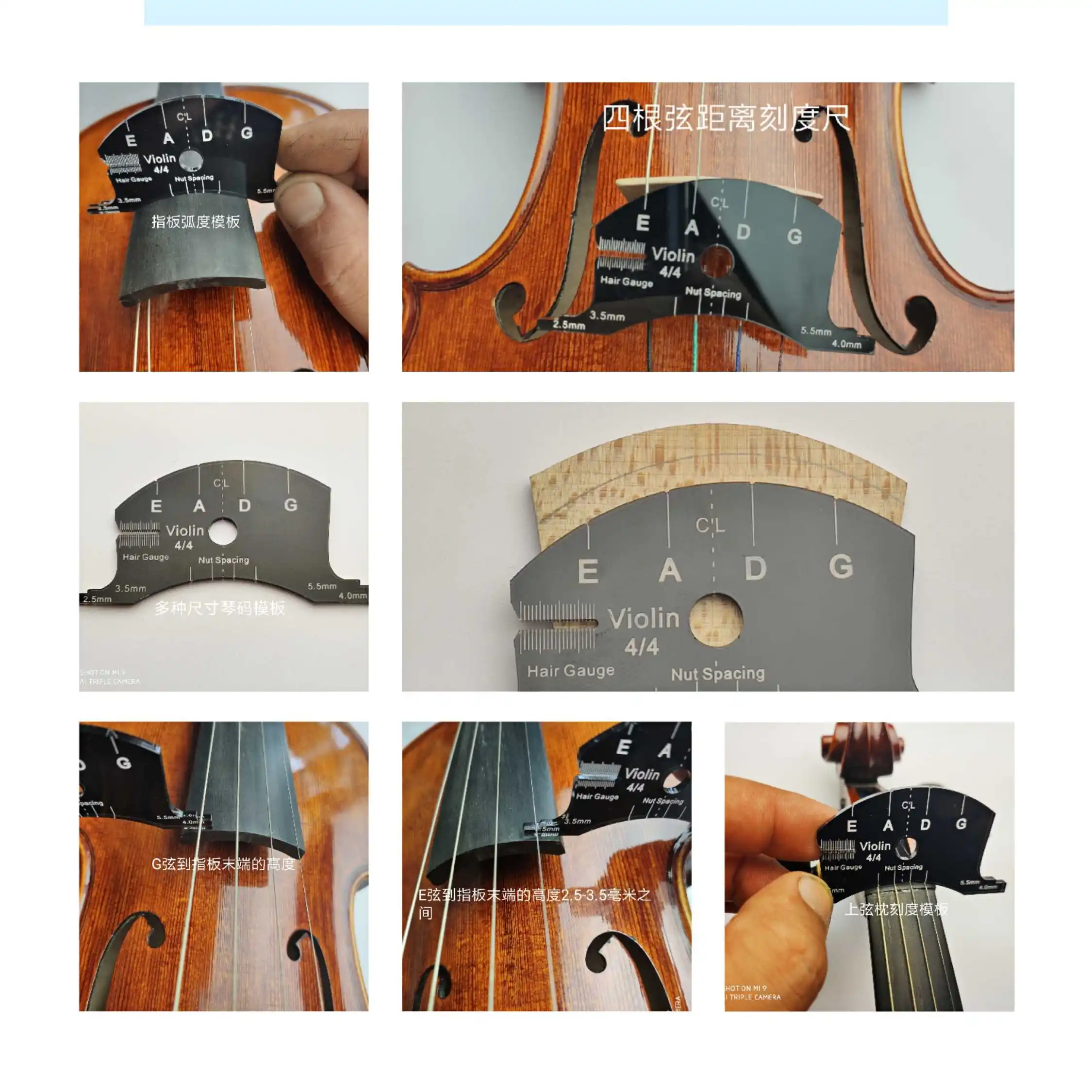 Ferramenta de Referência Violino Viola Violoncelo Pontes Modelo Molde Multifuncional Reparação Peças