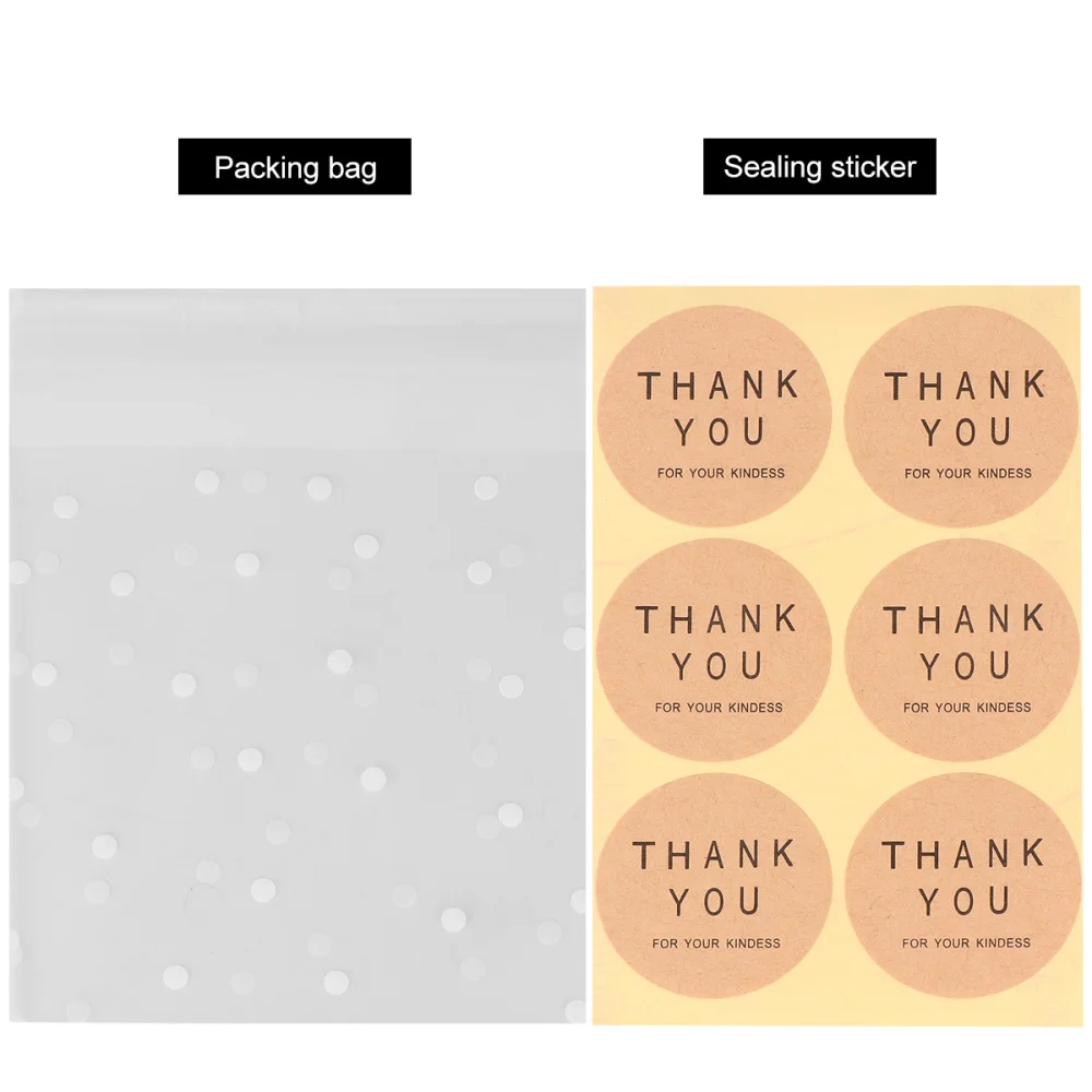 

300pcs Thank You Labels Mini Self Adhesive Cookie Bags