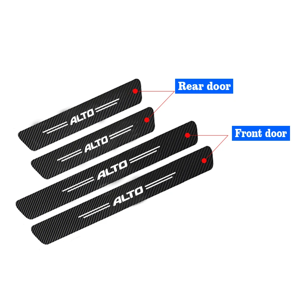 

4PCS Auto Door Threshold Car Door Sill Sticker For Suzuki Alto Auto Welcome Pedal Protector PU leather Car Tuning Accessories