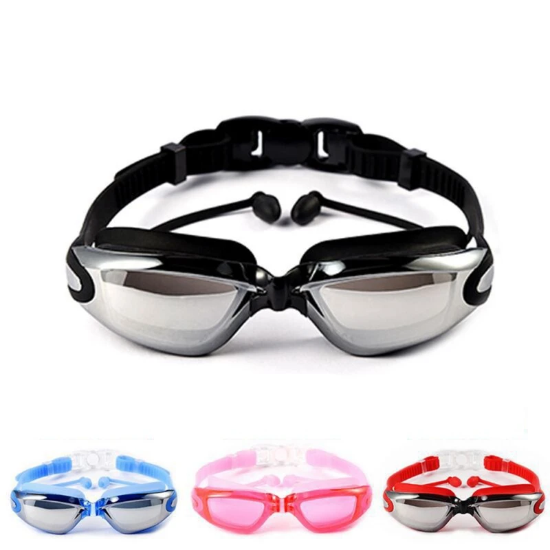 

Водные виды спорта, водонепроницаемые противотуманные плавательные очки в большой оправе с силиконовыми очками затычки для ушей для плава...