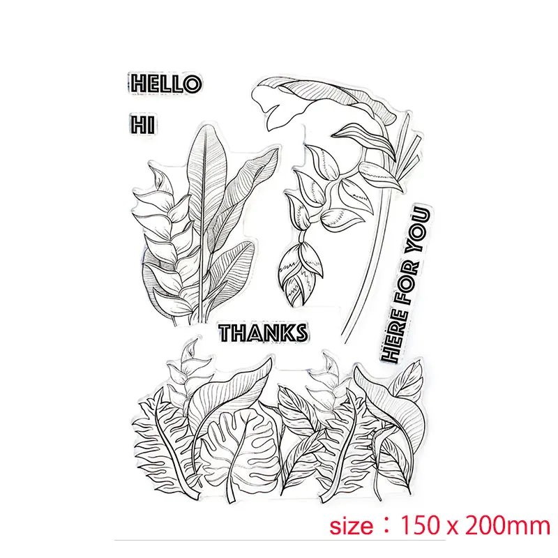 

Tropical jungle Leaves Metal Cutting Dies and Clear Stamps cut die mold blade knife punch Scrapbook Paper craft stencils dies