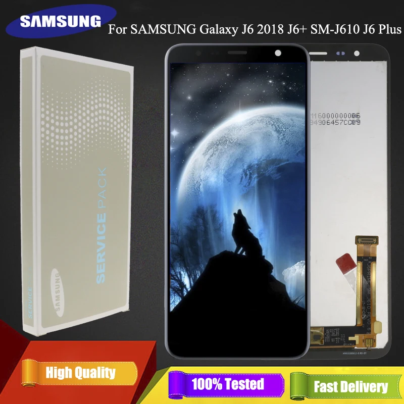 6,0 ''lcd для SAMSUNG Galaxy J6 J6+ SM-J610 J6 Plus дисплей с кодирующий преобразователь сенсорного экрана в сборе тест
