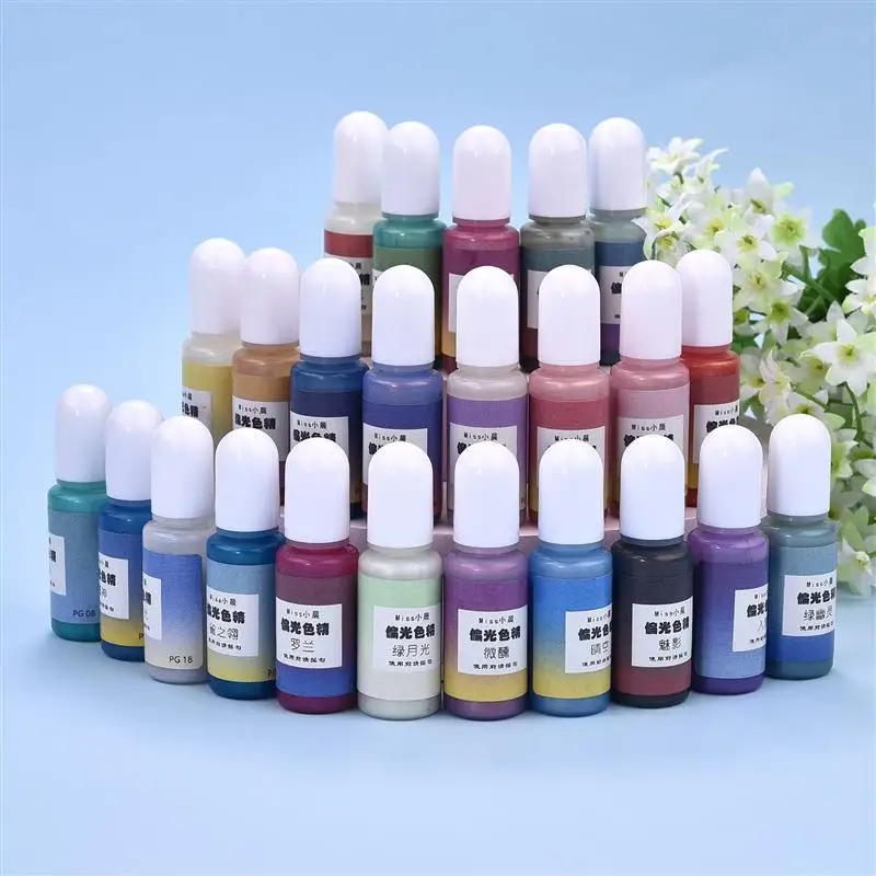 

10g/Bottle Fruit Polarized Color Resin Pigments Mermaid Pearlescent Epoxy Resin Pigment Liquid Colorant Resin Dyestuff 24 Colors