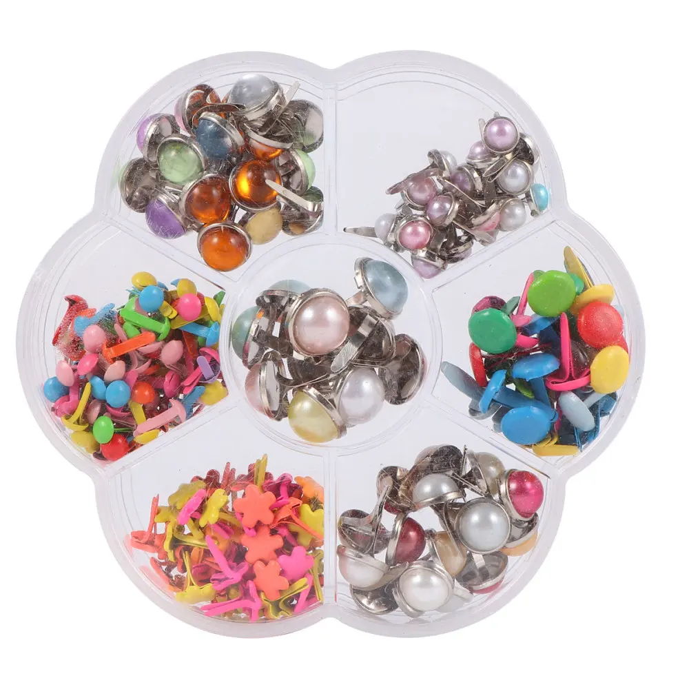 1 Box of 6-12mm Mixed Metal Mini Colorful Brads Mushroom Nails Children Handmade Nail Material DIY Craft (Box 2) | Дом и сад