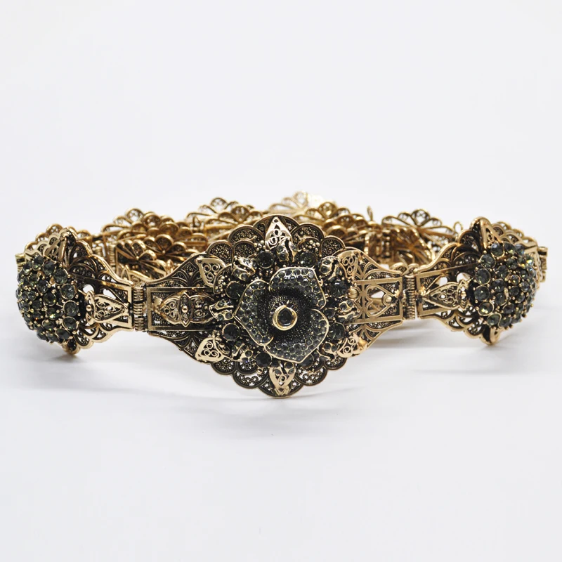 

Moroccan Belt Abaya Wedding Body Jewelry Gold Metal Chain Turkish Women's Belt Floral Belt Luxurious Sleeping Floral Waist Chain