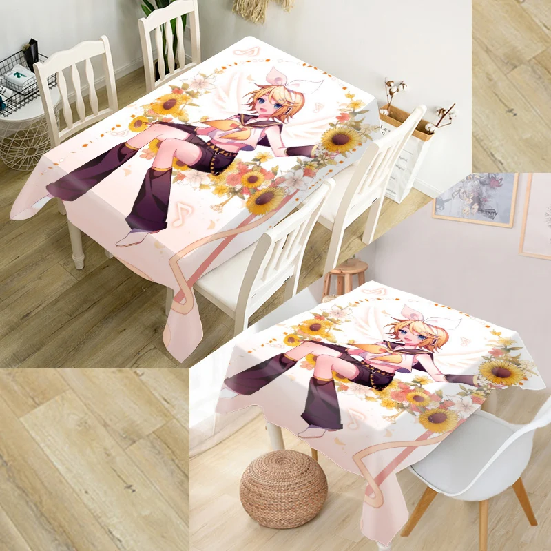 

Anime Kagamine Rin Tablecloth 3D Oxford Fabric Square/Rectangular Dust-Proof Table Cover For Party Home Decor TV Covers New 0804