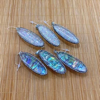 natural double sided abalone shell pendants necklace earring colorful mother of pearl shell diy shells for jewelry making charm