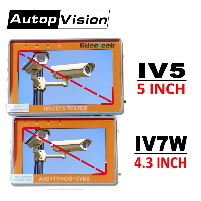 

IV7W IV5 IV7A 4.3/5 inch 5/8MP cctv camera Tester portabl AHD TVI CVI CVBS CCTV Tester monitor wrist style Support UTP PTZ RS485