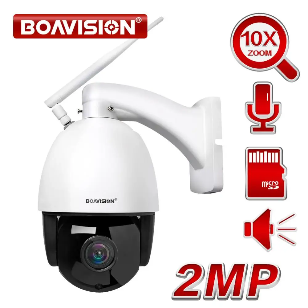 Скоростная купольная IP камера 1080P PTZ с Wi Fi двухстороннее аудио уличная