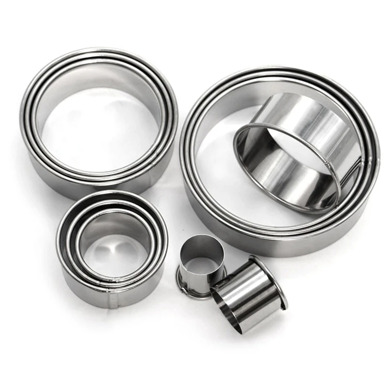

12PCS Cake Ring Mold Stainless Steel Round with Aluminum Foil Paper Cupcake Baking Cups 200 Pack Silver