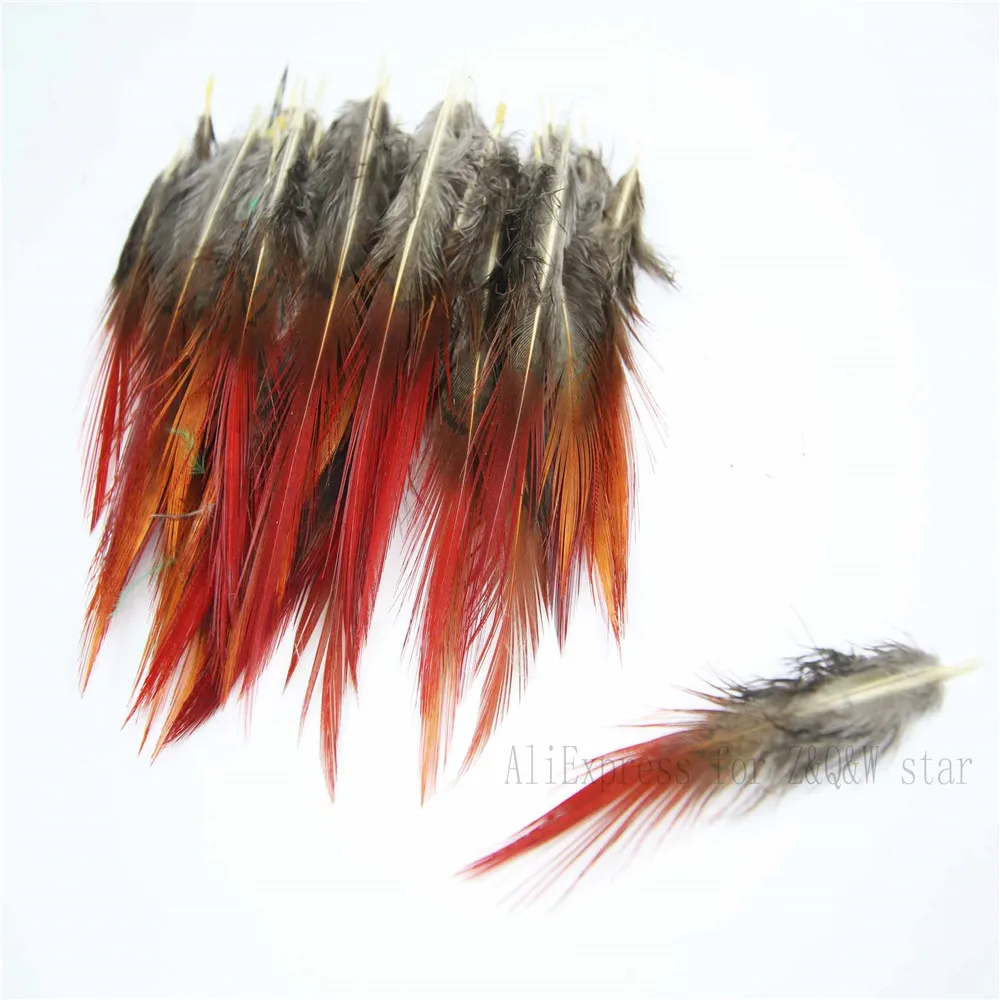 Wholesale5 30CM (2 12 дюймов) натуральный фазан Золотой красное остроконечное перо 10 50PCSDIY