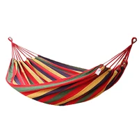 single swing portable outdoor camping travel chair rainbow striped wooden stick hammock hanging bed