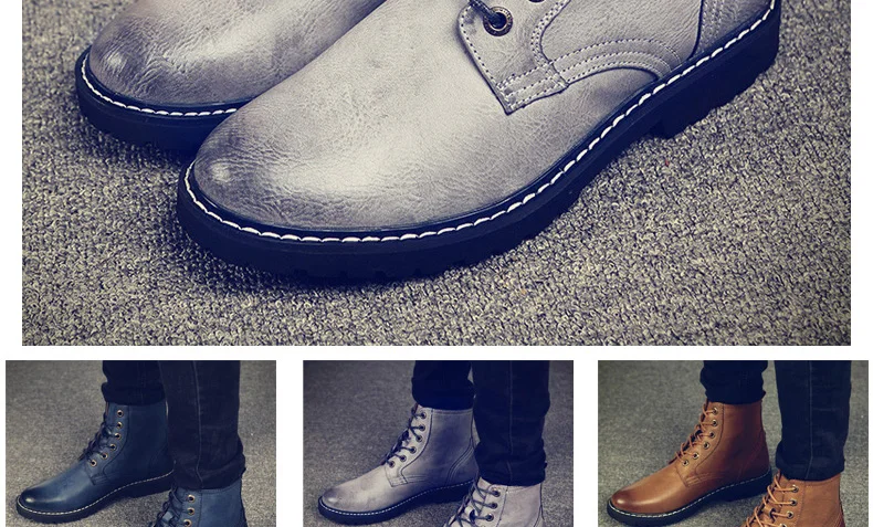 Sanzoog/зимние кожаные ботильоны; мужские ботинки Dr Martins; Botines Hombre Dr. Martens; Erkek Bot Botte Homme; высокие ботинки в британском стиле