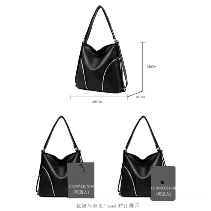 

Fashion Women's Shoulder Bag Ladies Top-handle Bag Leather Female Handbag Big Tote Casual Large Capacity Flap Bag Bolsa Feminina