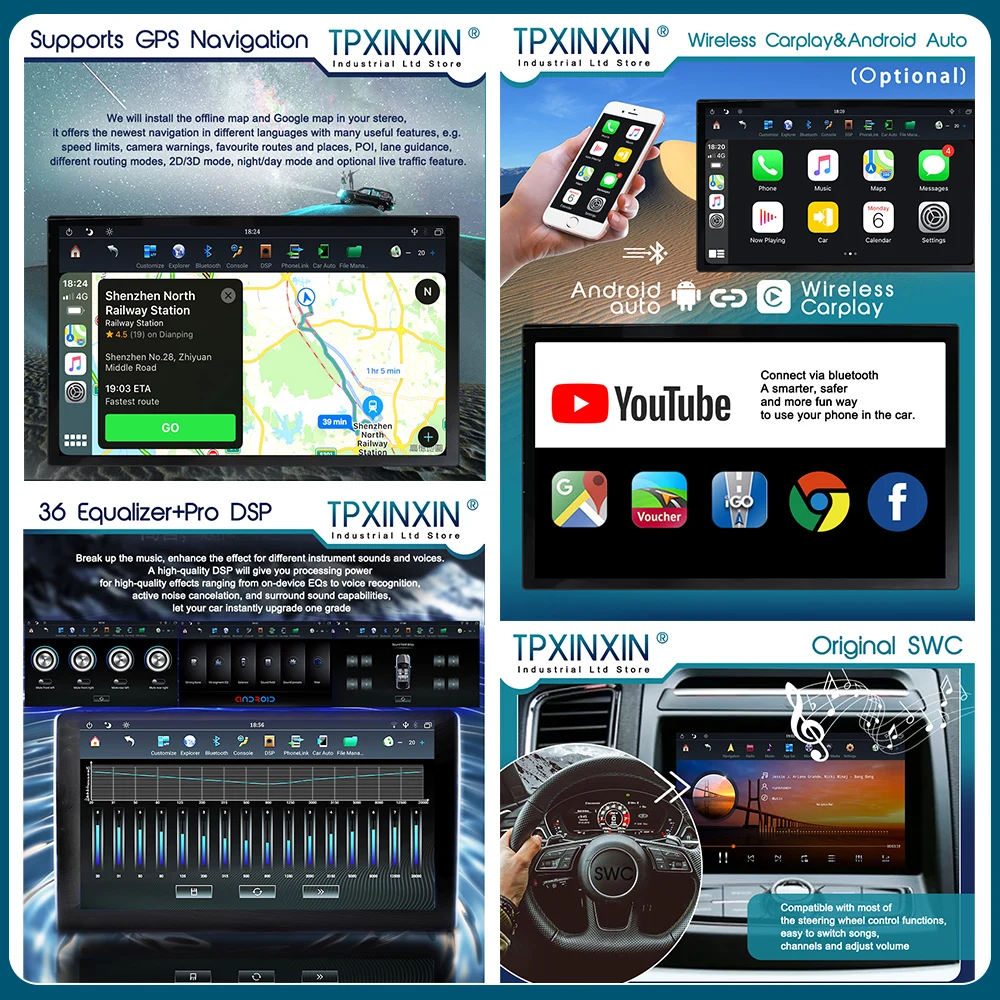 10 0 PX6 для Toyota Highlander 2002 - 2008 Android автомобильное стерео радио с экраном плеер