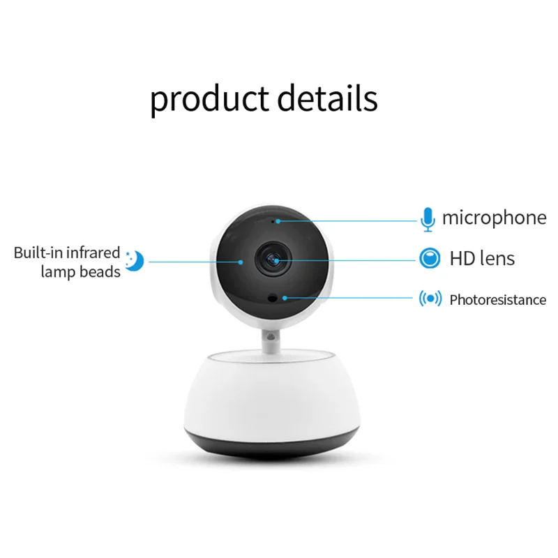 Wireless Mini IP Camera PTZ Move Detection IR Night Vision Home Security Surveillance Double-side Voice Wifi | Безопасность и
