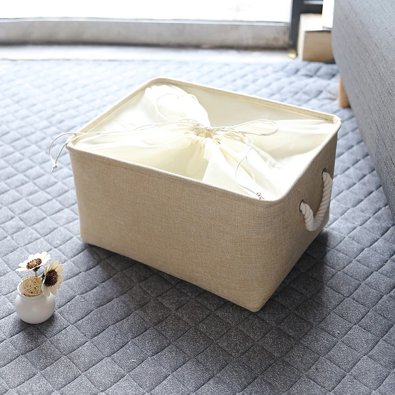 Складная корзина для хранения из хлопка и льна в скандинавском стиле белья