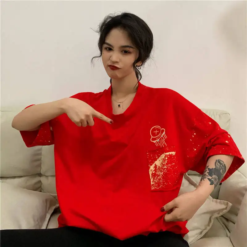 

Black Starry Sky T Shirt Women Harajuku Hip Hop T-Shirts Female Casual Half Sleeve Women Tops Fashion Japan Loose Tops Shirt